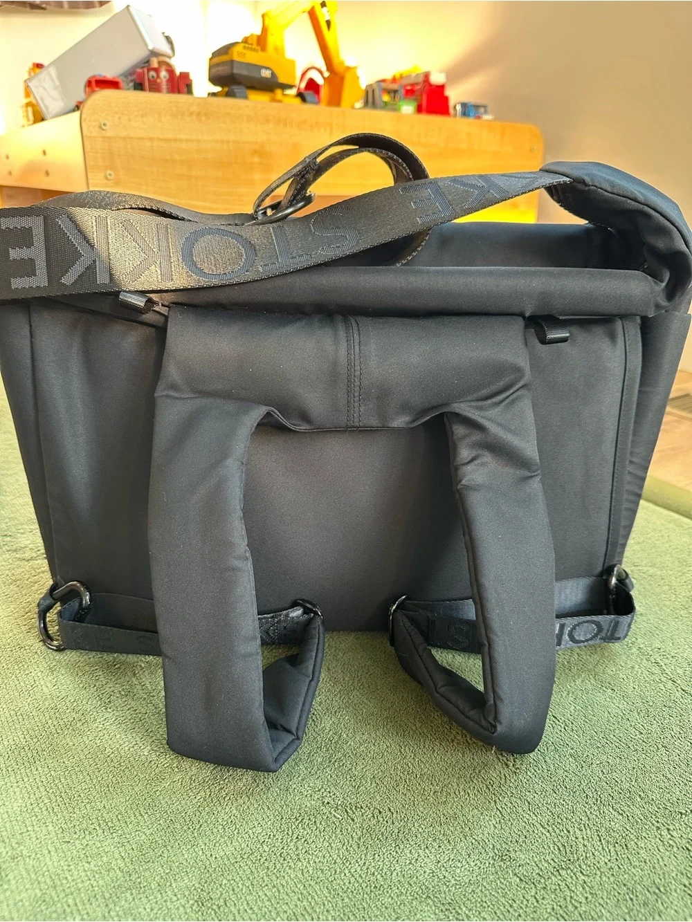 Stokke Black Baby Bag - Sleek Everyday Nappy Organizer